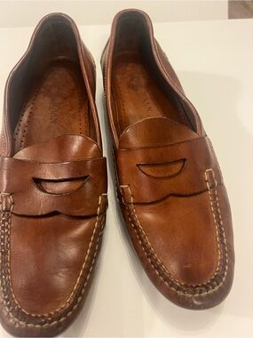 Cole Haan Men's Chestnut Brown Leather Penny Loafers